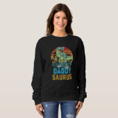 Daddysaurus T Rex Dinosaur Dad Saurus Family Mat Trui (Voorkant volledig)