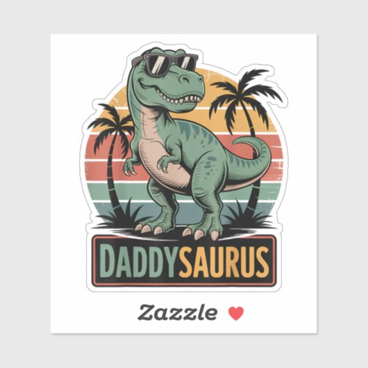 Daddysaurus T Rex Dinosaur Dad Saurus Sticker (Vel)