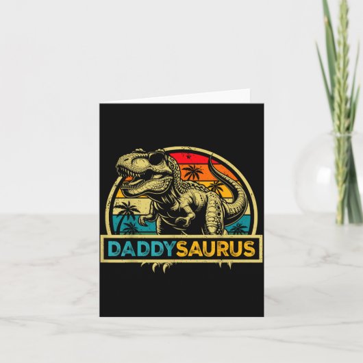 Daddysaurus T Rex Dinosaur Daddy Saurus Familie Ma Kaart (Voorkant)