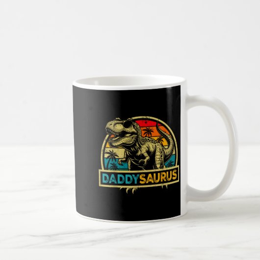 Daddysaurus T Rex Dinosaur Daddy Saurus Familie Ma Koffiemok (Rechts)