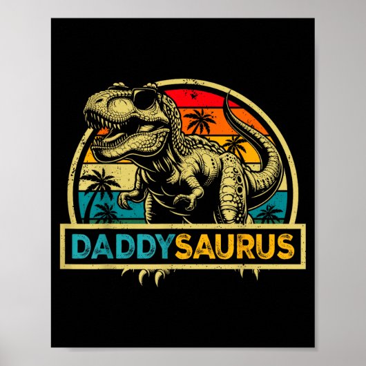 Daddysaurus T Rex Dinosaur Daddy Saurus Familie Ma Poster (Voorkant)