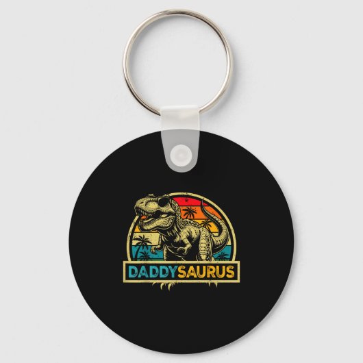 Daddysaurus T Rex Dinosaur Daddy Saurus Familie Ma Sleutelhanger (Voorkant)