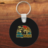 Daddysaurus T Rex Dinosaur Daddy Saurus Familie Ma Sleutelhanger (Voorkant)