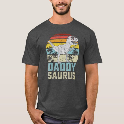 Daddysaurus T Rex Dinosaur Daddy Saurus Family T-shirt (Voorkant)