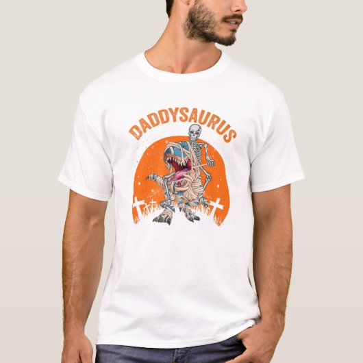 Daddysaurus T Rex Dinosaur Daddy Saurus Sunset Hal T-shirt (Voorkant)