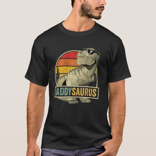 Daddysaurus T Rex Dinosaur DaddySaurus Verjaardag T-shirt (Voorkant)