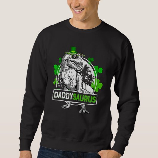 Daddysaurus T Rex Dinosaurus Daddy Saurus St Patri Trui (Voorkant)
