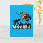 Daddysaurus T-Rex Grappige Dinosaur Papa Cadeau Kaart (Gele Bloem)