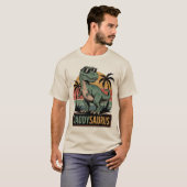 Daddysaurus T-Rex - Grappige Retro Dad Dinosaurus T-shirt (Voorkant volledig)