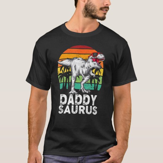 Daddysaurus Trex Dinosaurus Papa Saurus Vaderdag T-shirt (Voorkant)