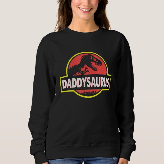 Daddysaurus vader man bijpassende dinosaurus trui (Voorkant)