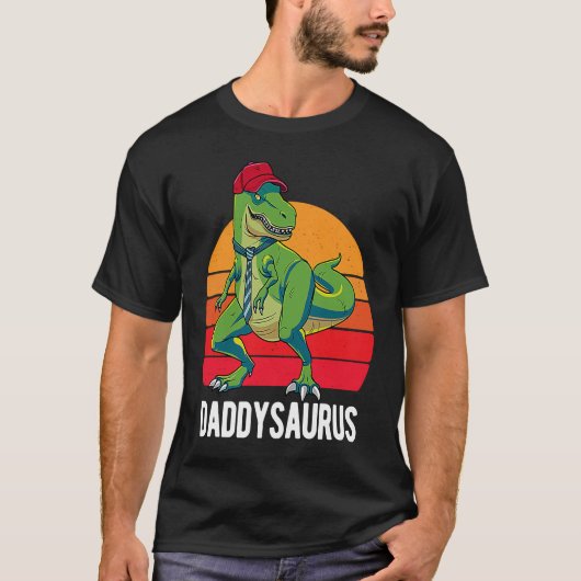 Daddysaurus Vaderdag Rex Daddy Saurus Mannen T-shirt (Voorkant)