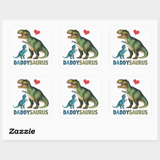 Daddysaurus Vierkante Sticker (Vel)