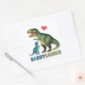 Daddysaurus Vierkante Sticker (Envelop)