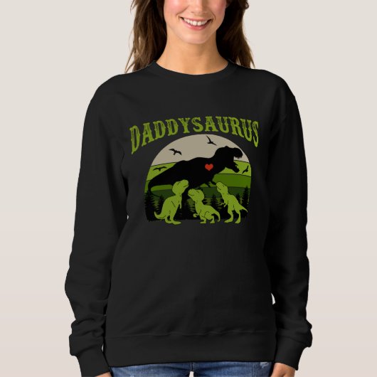 Daddysaurus with 3 Dino Kid for Father s Day Trui (Voorkant)