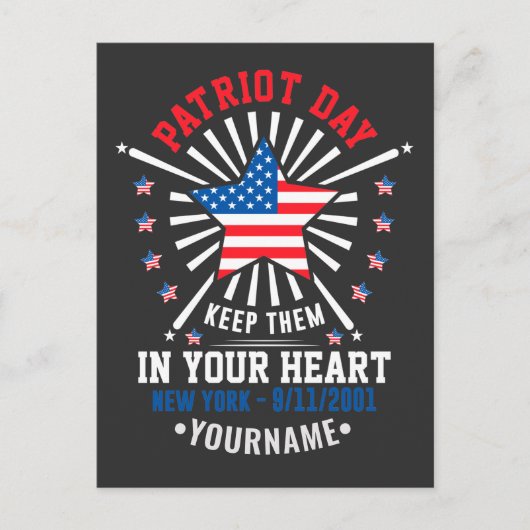 Dadeldag Nooit Vergeten 11 september 2001 Briefkaart (Voorkant)