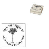 Dadelpalmboom Bibliotheek Boeknaam Rubberstempel (Gestempeld)
