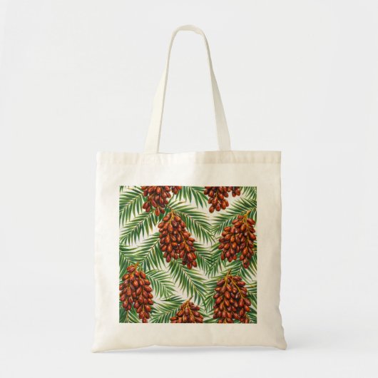 Dadelpalmfruit Tropisch Botanisch Patroon Tote Bag (Voorkant)