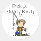 DADFISHINGBUDDY.png Ronde Sticker (Voorkant)