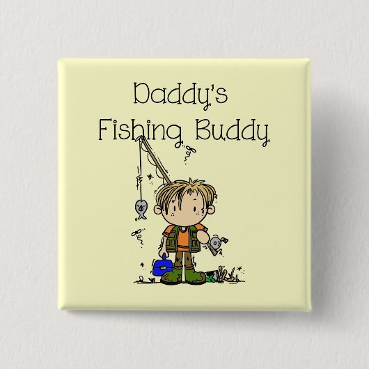 DADFISHINGBUDDY.png Vierkante Button 5,1 Cm (Voorkant)