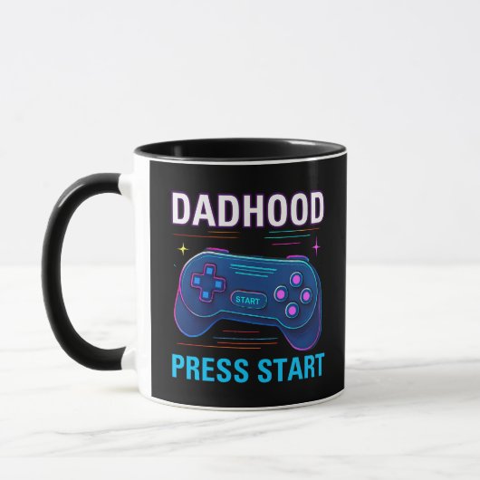 Dadhood Press Start Retro Gamer Design Mok (Links)