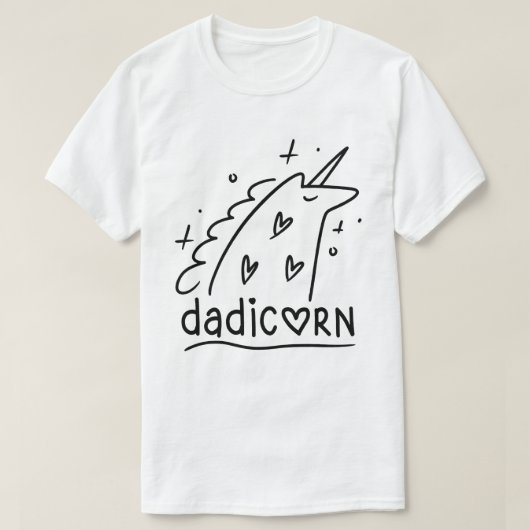 Dadicorn Funny Unicorn Dad Vaderdag Gift T-shirt (Design voorkant)