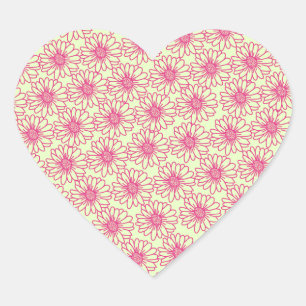 Dadijse Stickers, roze bloemen Hart Sticker