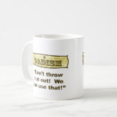Dadism, gooi dat niet weg! koffiemok (Voorkant links)