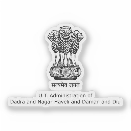 Dadra & Nagar Haveli & Daman &Diu staatszegel, Ind Sticker (Voorkant)