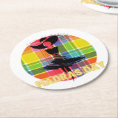 Dadras-papier-glazen bovenkant ronde kartonnen onderzetter (Gebogen)