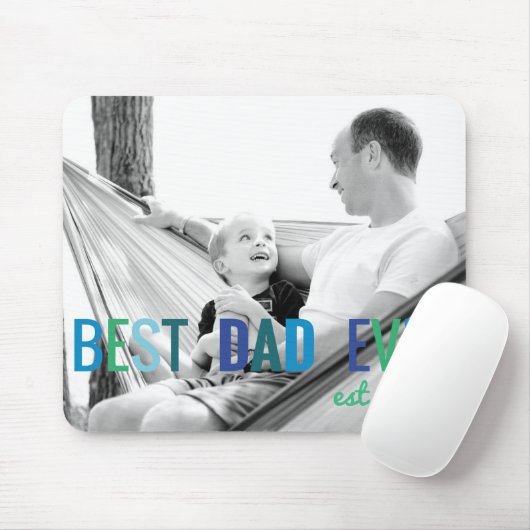 Dads Aangepaste foto Beste vader ooit met Jaar vad Muismat (Met muis)