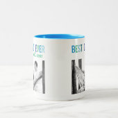 Dads Aangepaste foto Beste vader ooit met Jaar Vad Tweekleurige Koffiemok (Center)