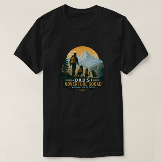 Dad's Adventure Squad Retro Mountain Hiking Gift T-shirt (Design voorkant)