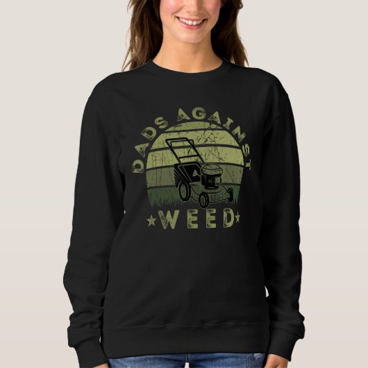 Dads Against Weed Lawn Mowing Vintage Trui (Voorkant)