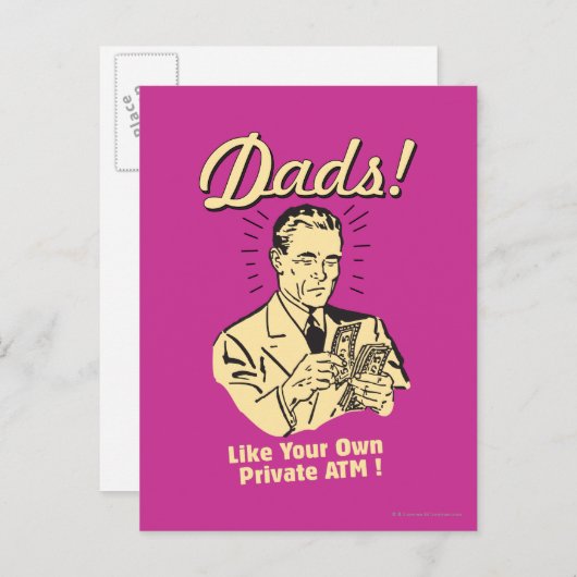 Dads: als eigen privégeldautomaat briefkaart (Voorkant / Achterkant)