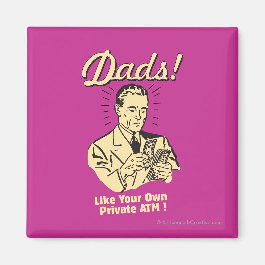 Dads: als eigen privégeldautomaat magneet (Voorkant)