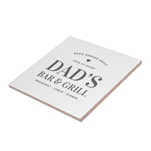 Dad's Bar & Grill 24 uur geopend Tegeltje (Zijkant)