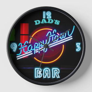 DAD'S BAR, MANCAVE, DEN - Neon Clock 