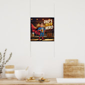 Dad's Beer Hero Comic Digitale Poster Print (Keuken)