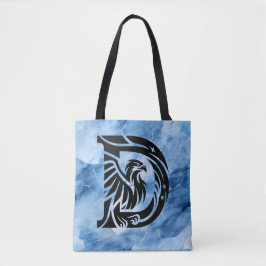 Dads Bold Eagle op Blauwe Rook Grote Schoudertas Tote Bag