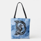 Dads Bold Eagle op Blue Smoke grote schoudertas Tote Bag (Achterkant)