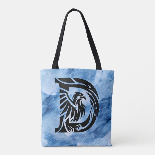 Dads Bold Eagle op Blue Smoke grote schoudertas Tote Bag (Achterkant)