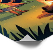 Dad's Camping Adventure Digitale Poster Print (Hoek)