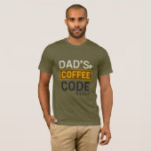 Dad's Coffee Code Tech-geïnspireerde Neon Glow T-S T-shirt (Voorkant volledig)