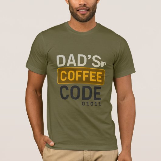 Dad's Coffee Code Tech-geïnspireerde Neon Glow T-S T-shirt (Voorkant)
