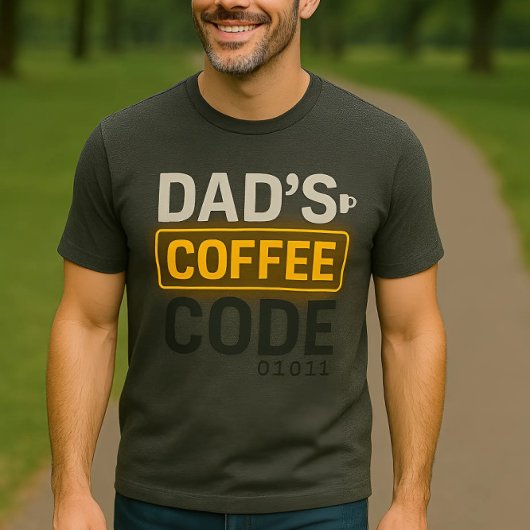 Dad's Coffee Code Tech-geïnspireerde Neon Glow T-S T-shirt