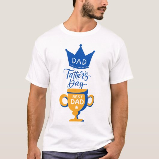 🎖️ Dad's Crown & Champion Trophy - Stijlvolle vad T-shirt (Voorkant)
