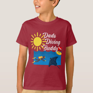 Dads Dads Diving Buddy Design - Kinderen Basic T-S T-shirt
