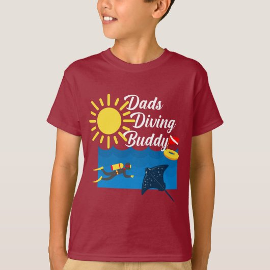 Dads Dads Diving Buddy Design - Kinderen Basic T-S T-shirt (Voorkant)