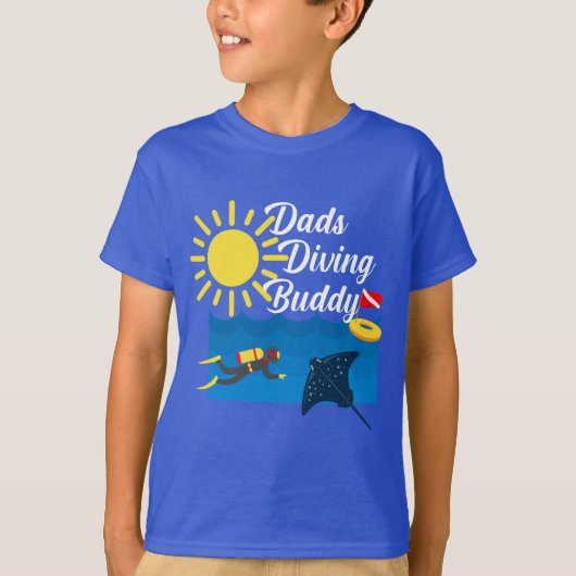 Dads Dads Diving Buddy Design - Kinderen Basic T-S T-shirt (Voorkant)